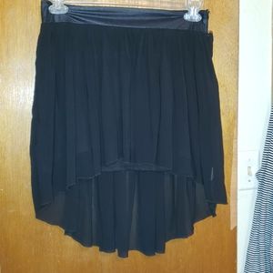 Black high low skirt